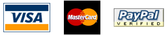 We accept Visa, Mastercard, Paypal, and USPS Postal Money Orders